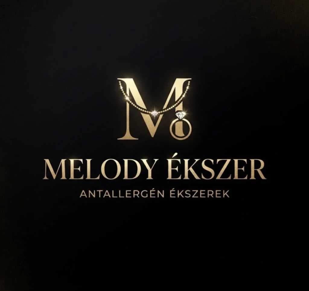Melody Ékszer arany logó – M monogram nyaklánccal és gyűrűvel